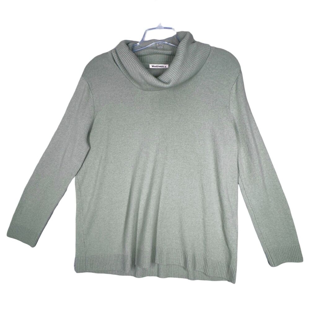 Woolovers Sweater Womens XL Green Cowl Neck Casual Preppy Minimalist Workwear